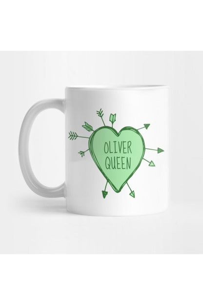 Oliver Queen - Heart With Green Arrows Doodle Mug