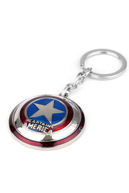 Captain America Shield Metal Silver Keychain