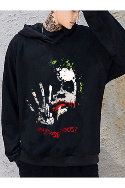 Anime For You Joker Hoodie Outdoor Gothic Black Hooded Sweatshirt Daily