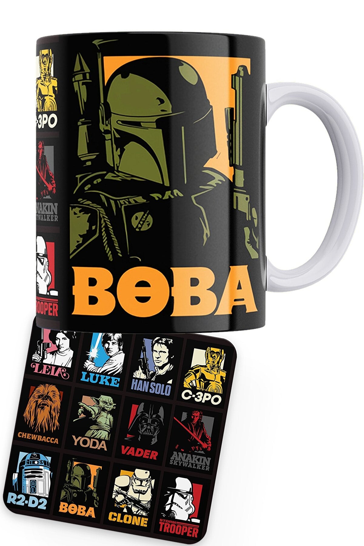 Star Wars Characters Printed Cup And Coaster