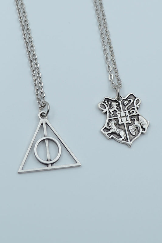 Harry Potter Deathly Hollows Design 2 Piece Necklace Set