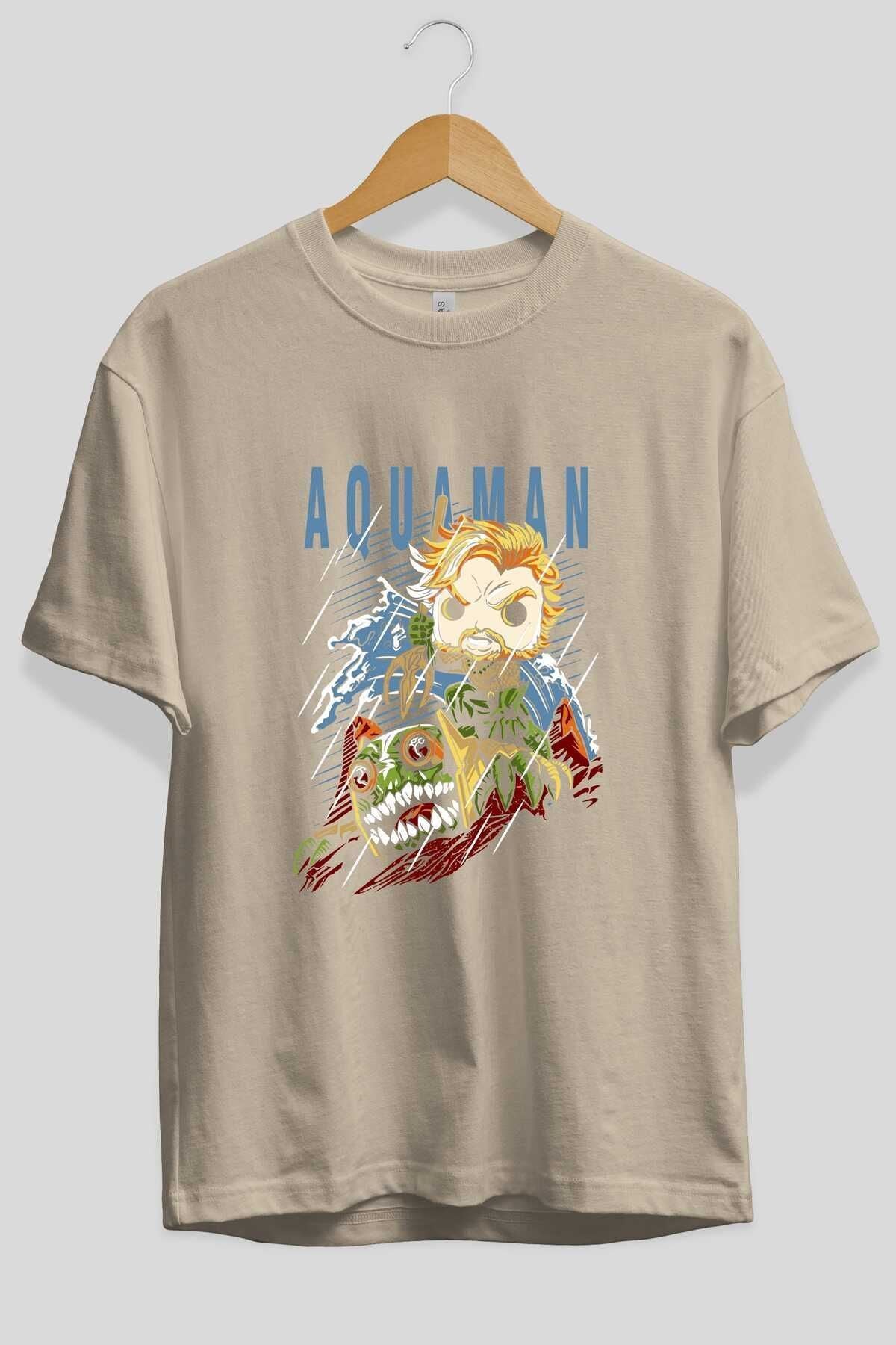 Aquaman Front Printed Emerald Green Oversize t-shirt Crew Neck cotton Men Women