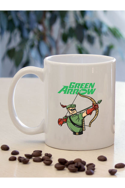 Green Arrow Printed Gift Porcelain Mug