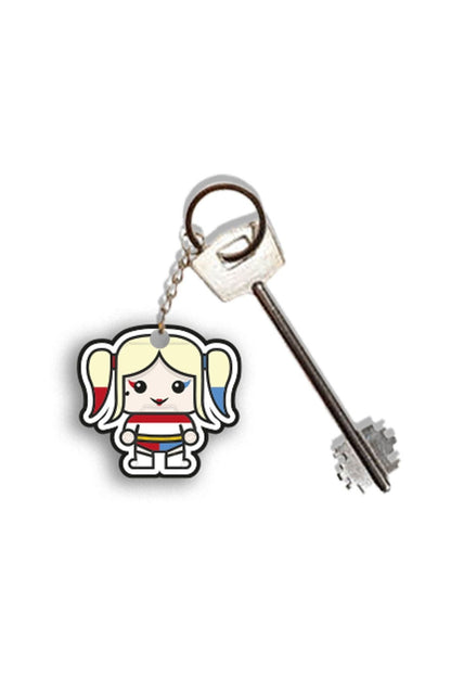 Harley Quinn Wooden Keychain