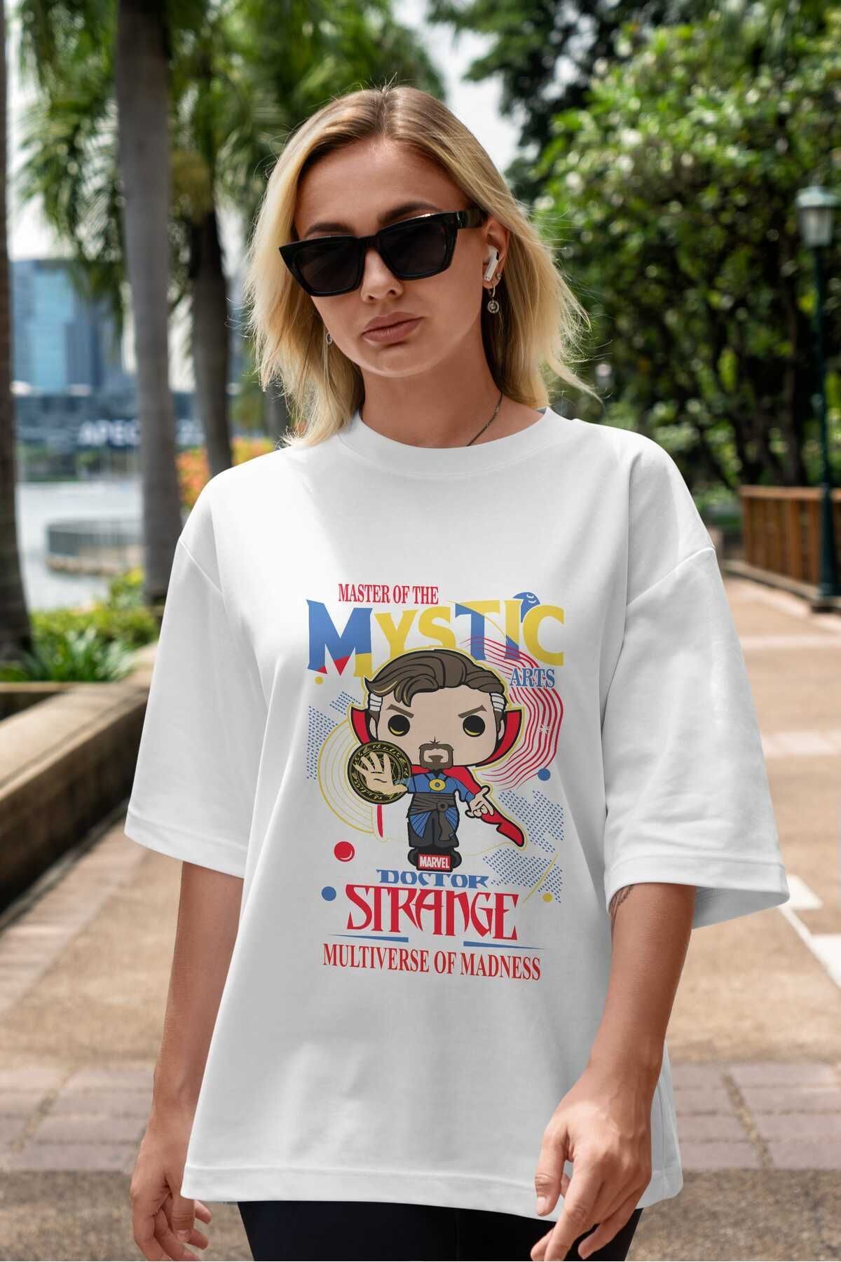 Doctor Strange Front Printed White Oversize t-shirt Crew Neck Men Women