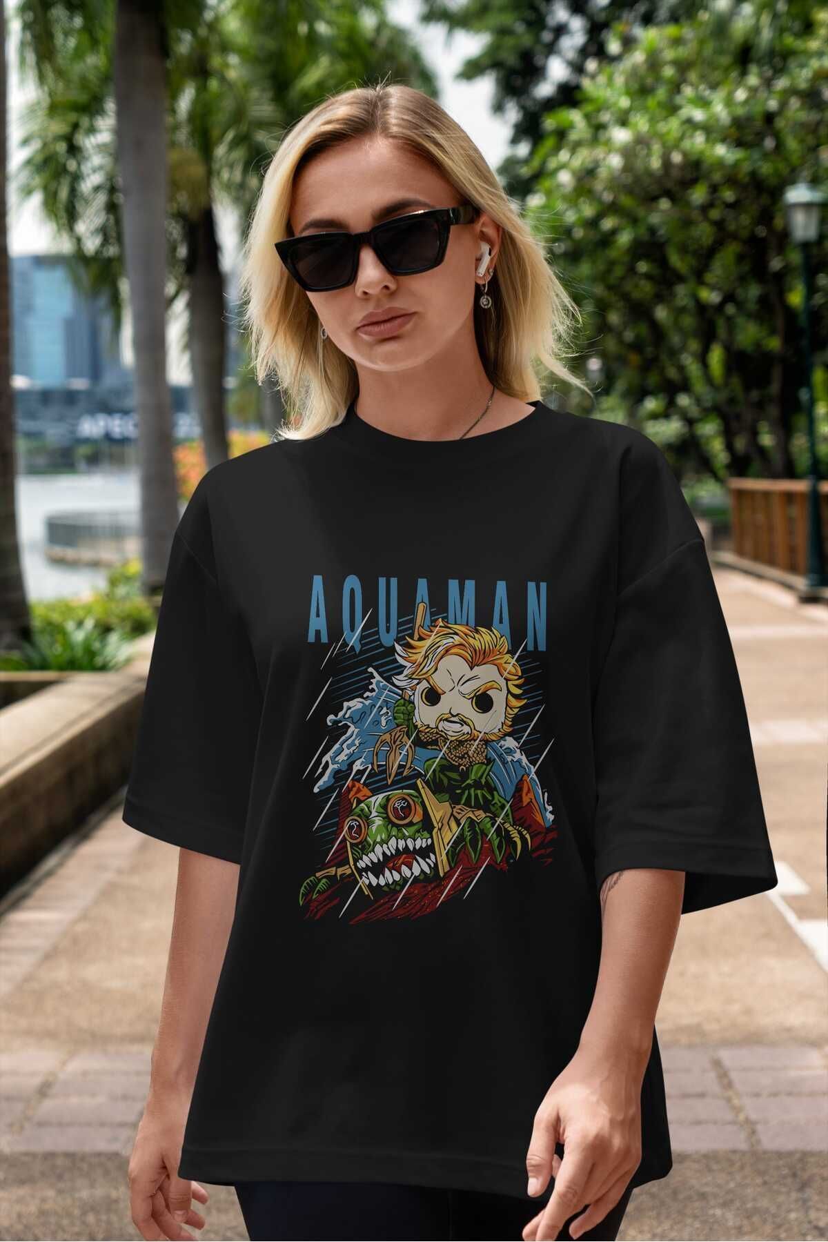 Aquaman Front Printed Emerald Green Oversize t-shirt Crew Neck cotton Men Women