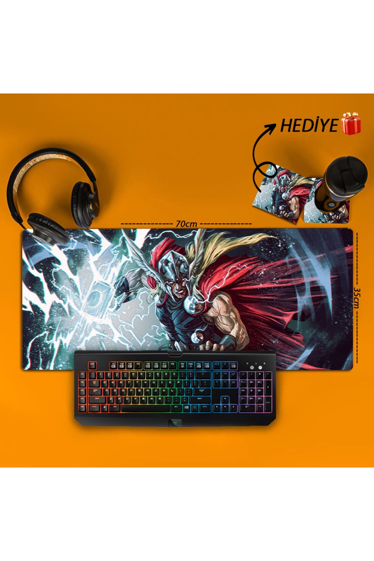 Personalized Printed Mousepad | 70x35cm | Thor-v4