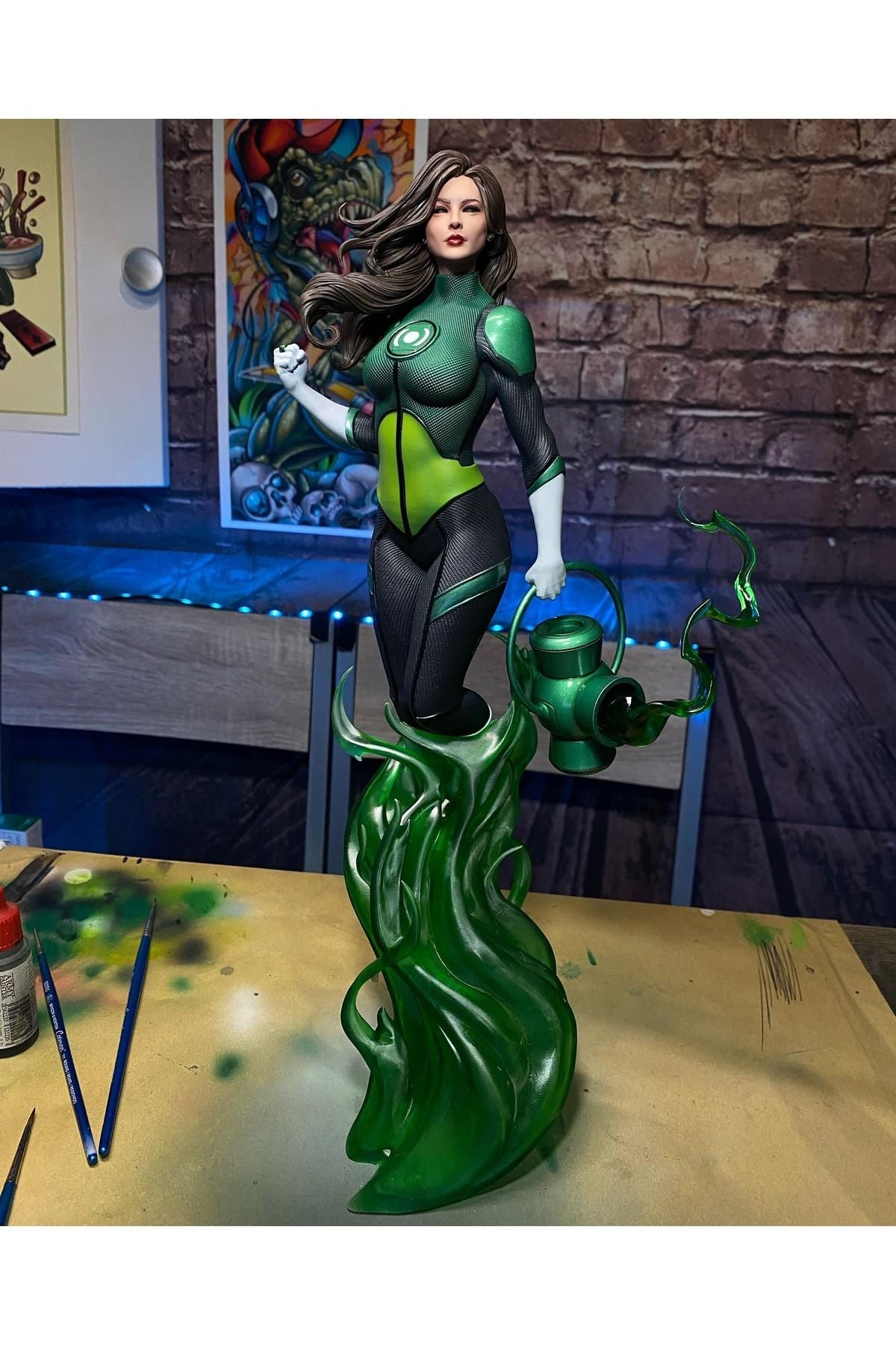 Prime Earth DC Batman Jessica Cruz Figure Green Lantern Figure Large Size 25CM