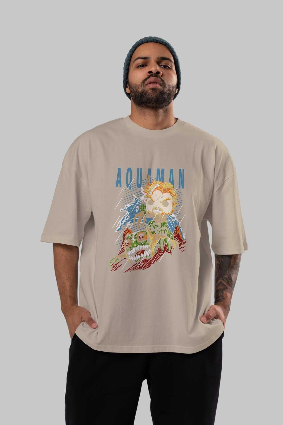 Aquaman Front Printed Emerald Green Oversize t-shirt Crew Neck cotton Men Women