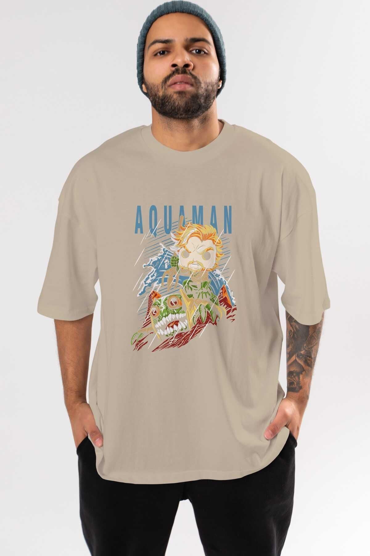 Aquaman Front Printed Emerald Green Oversize t-shirt Crew Neck cotton Men Women