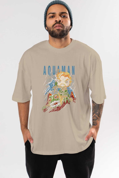 Aquaman Front Printed Emerald Green Oversize t-shirt Crew Neck cotton Men Women