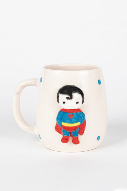 Handmade Ceramic Mug with Superman Figure 400 ML