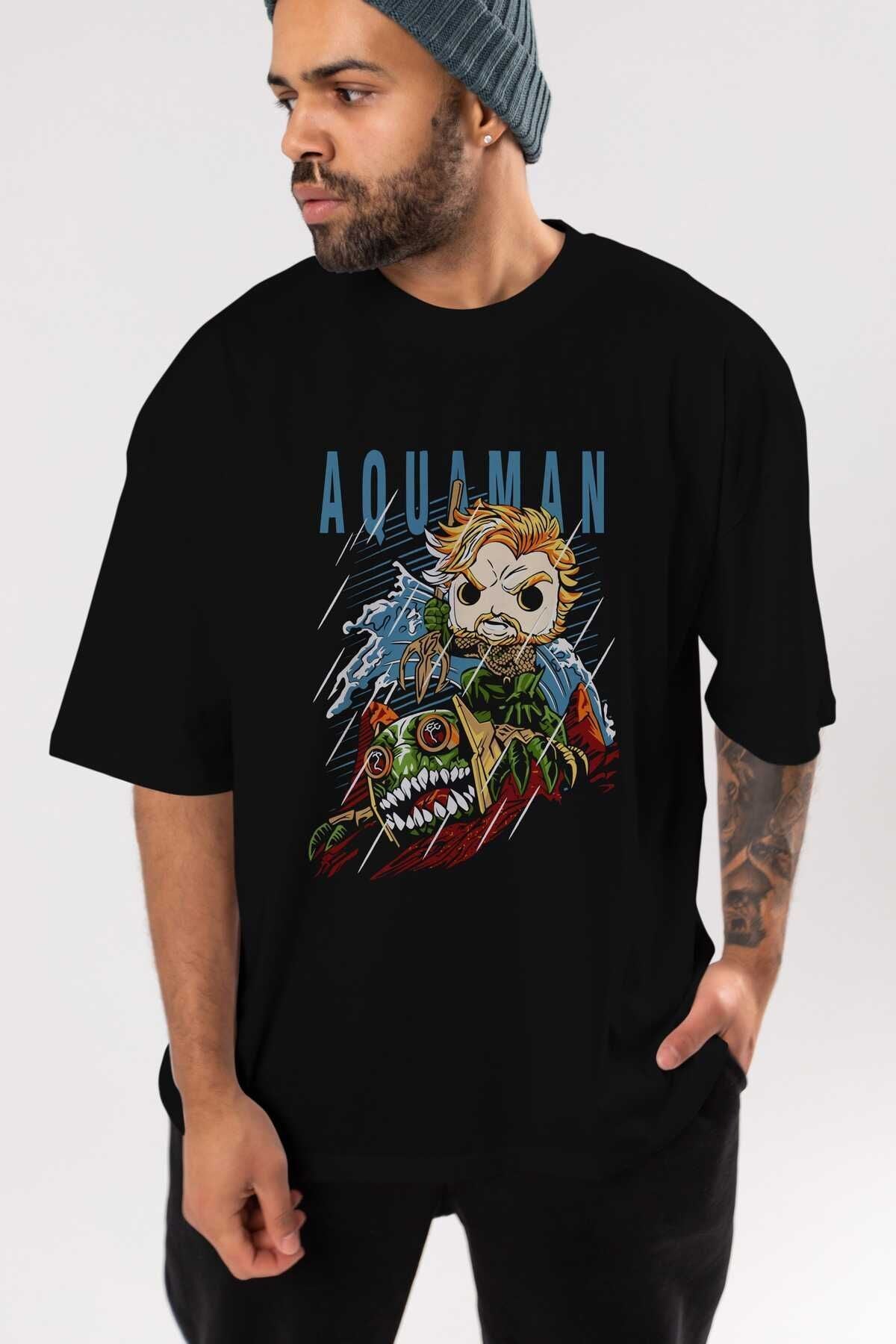 Aquaman Front Printed Emerald Green Oversize t-shirt Crew Neck cotton Men Women