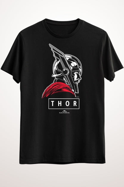 Unisex Loose Fit Black T-Shirt Thor Detailed Profile