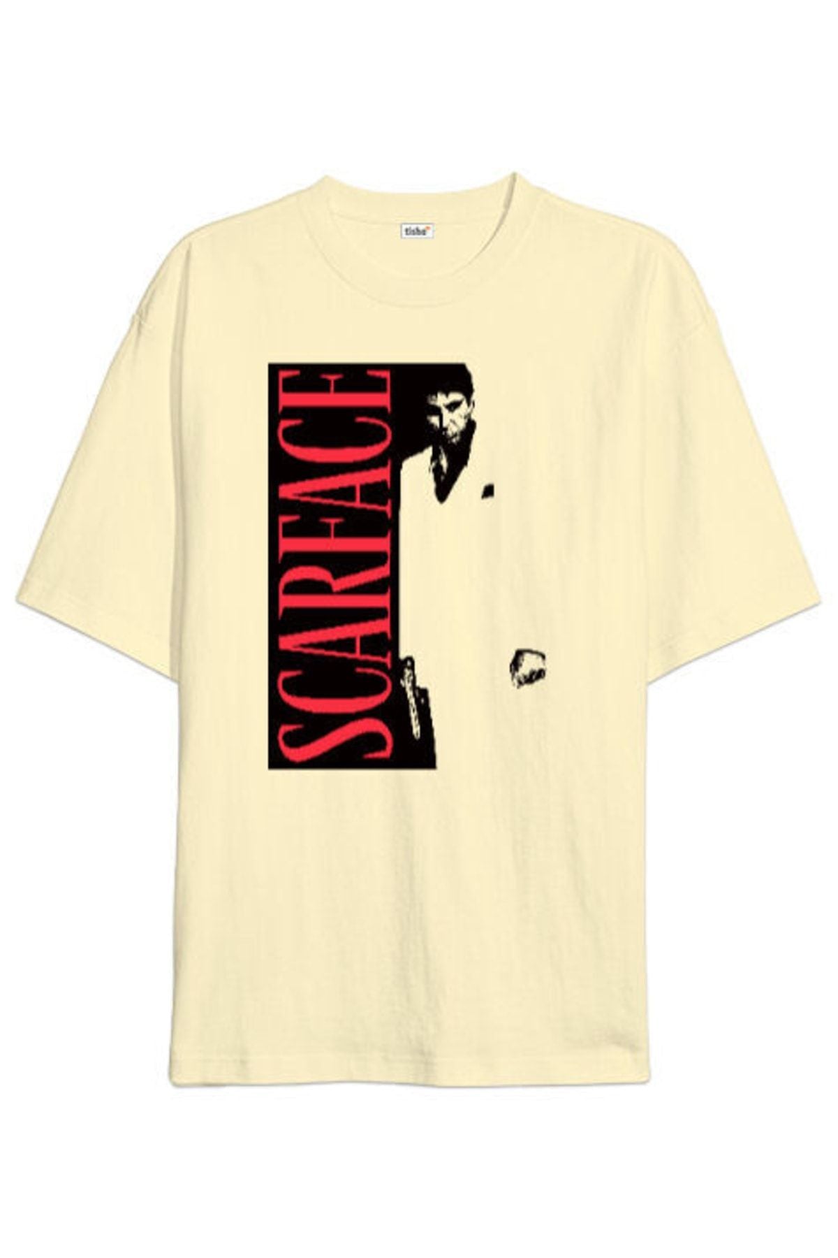 Scarface Blu V1 Cream Oversize Unisex T-Shirt