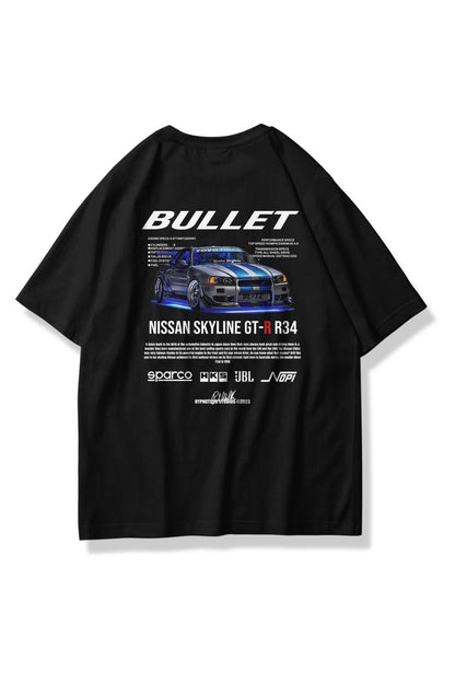 Unisex Bullet Fast And Furious T Shirt Black