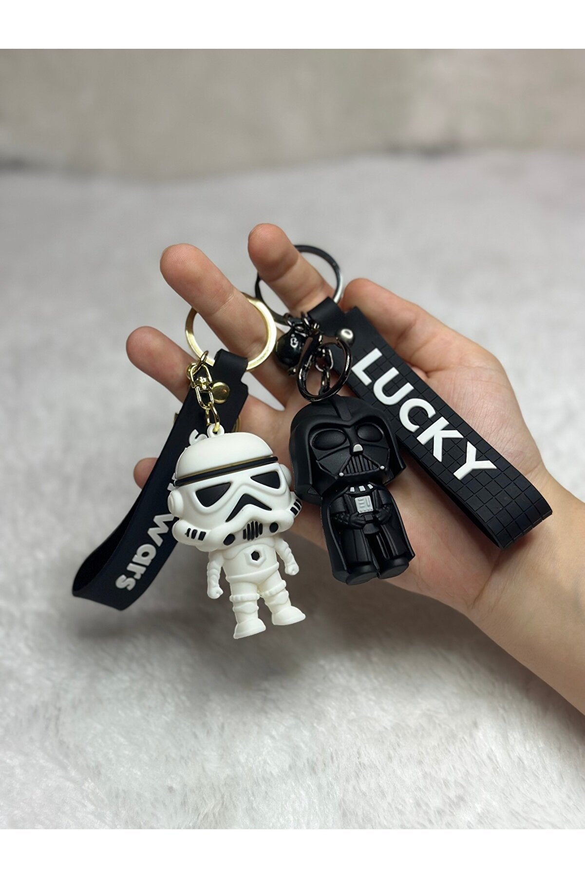 Star Wars 2 Pack Valentine's Darth Vader Clone Keychain And Backpack Accessorie