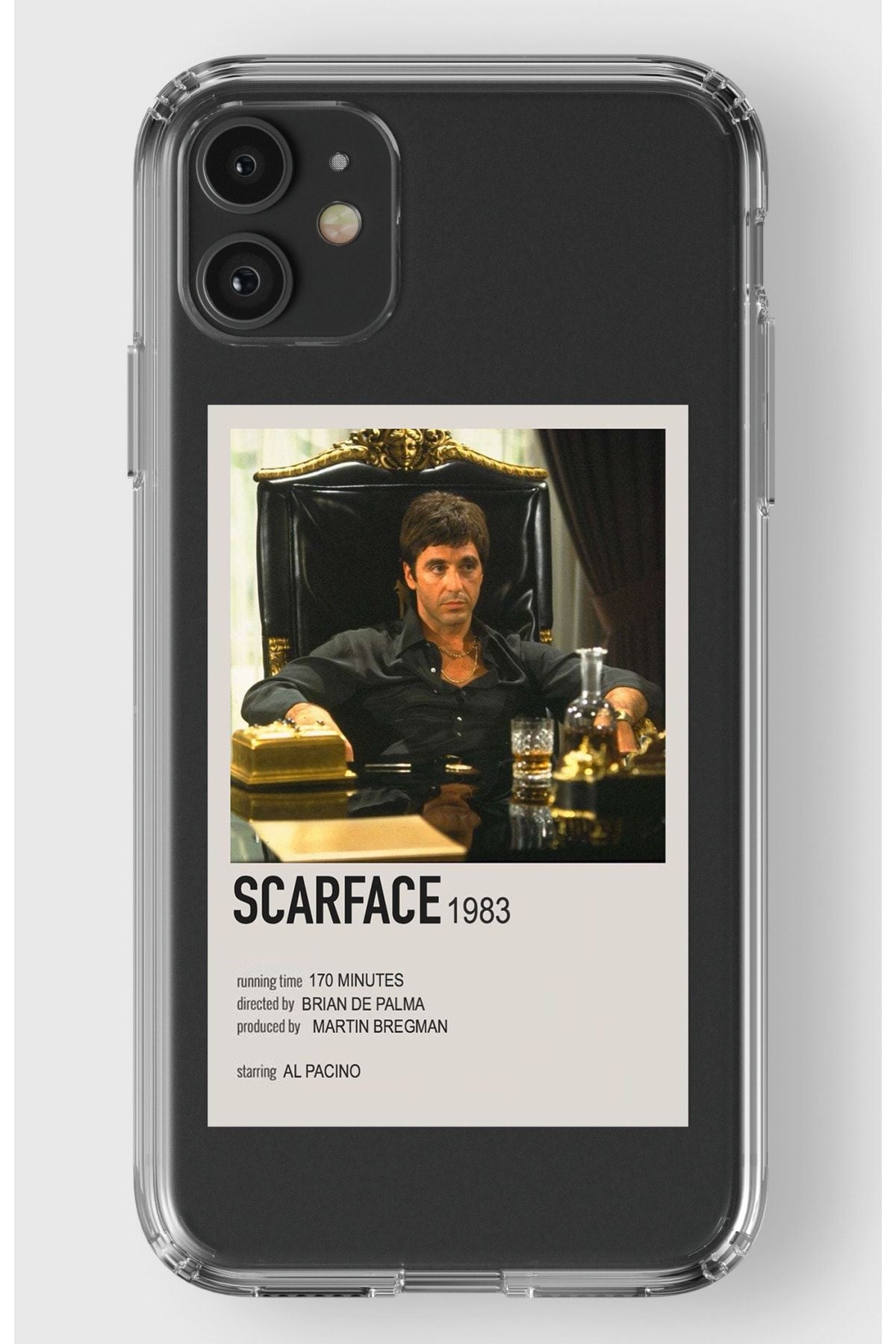 Premium Transparent Case with Scarface Design Compatible with iPhone 11