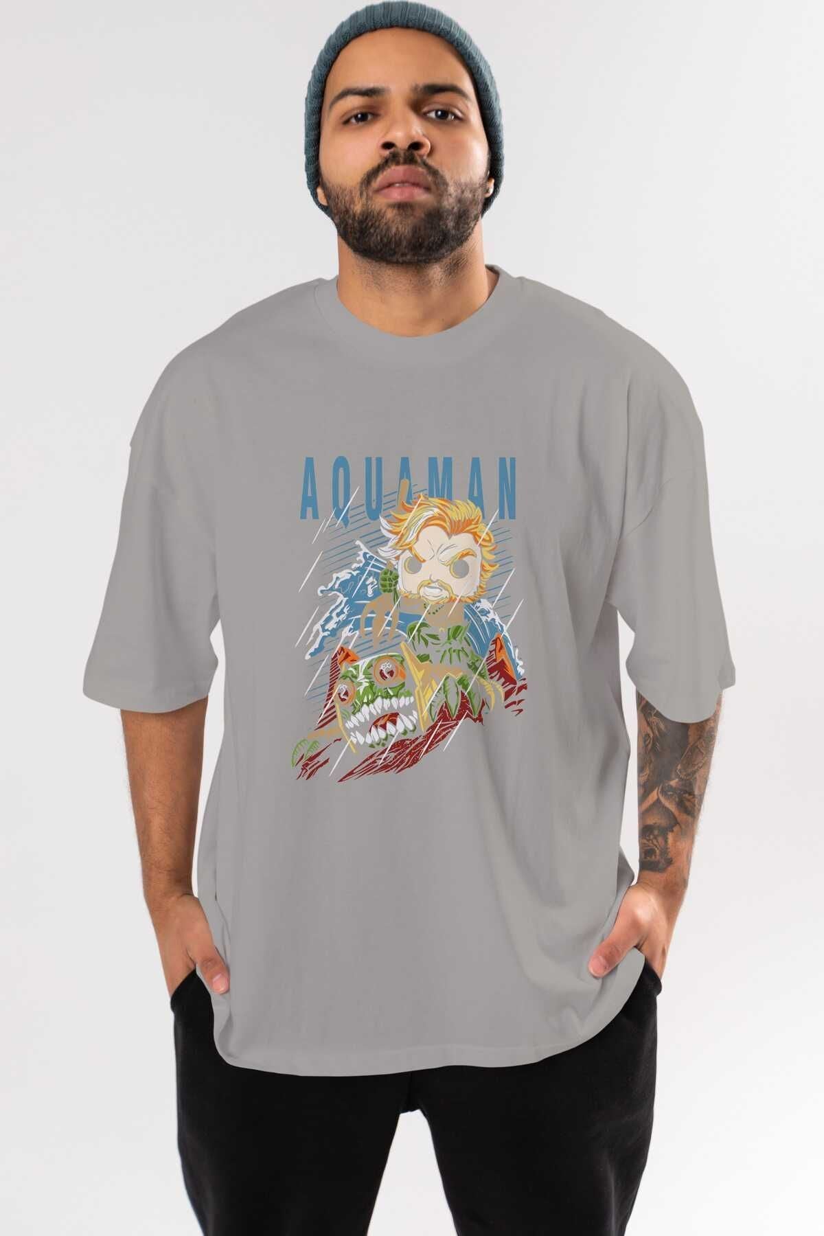 Aquaman Front Printed Emerald Green Oversize t-shirt Crew Neck cotton Men Women