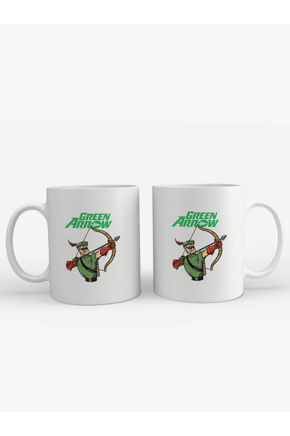 Green Arrow Printed Gift Porcelain Mug