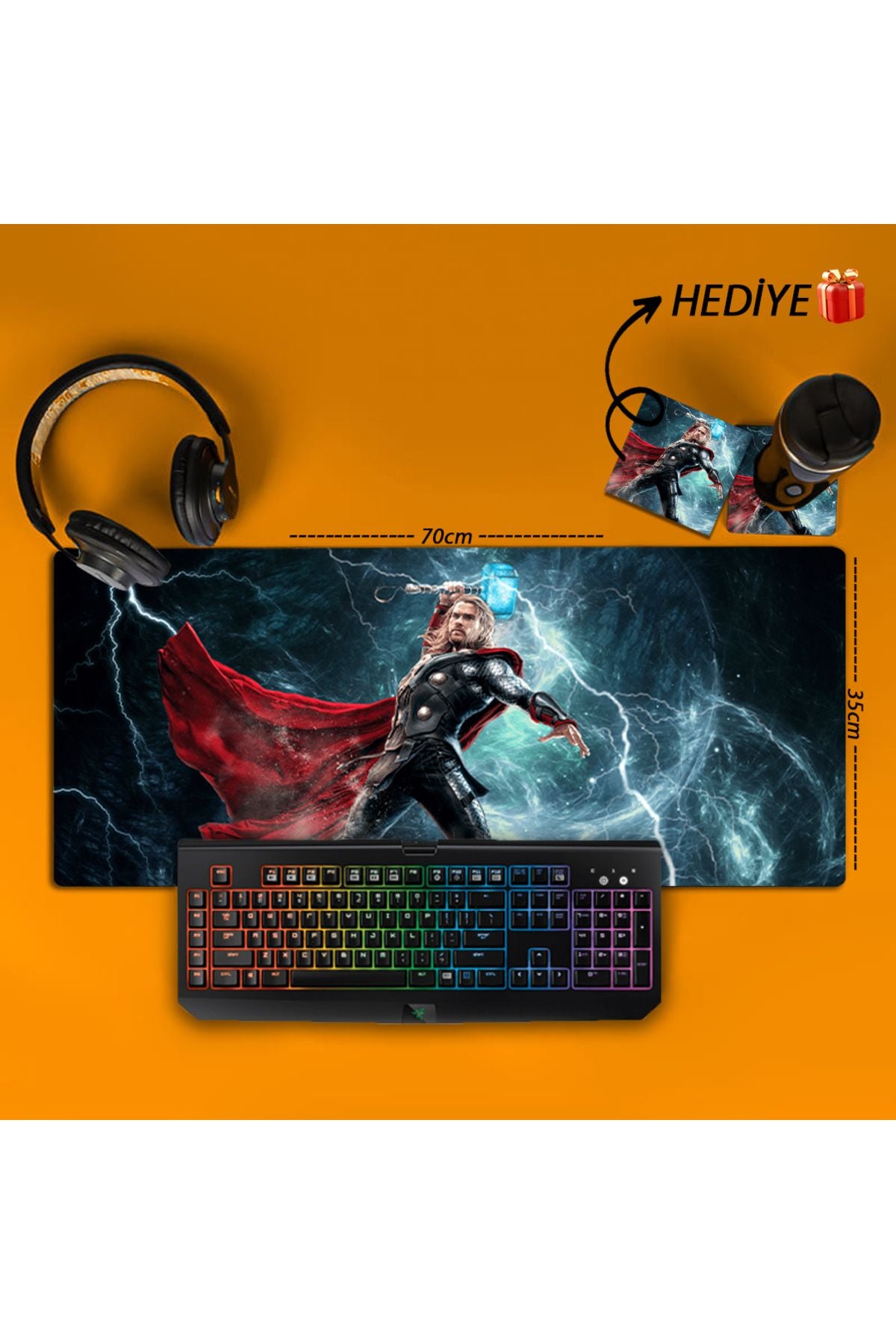 Personalized Printed Mousepad | 70x35cm | THOR-V3