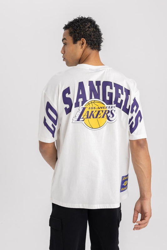 Fit Nba Los Angles Lakers Licensed Oversized Crew Neck Cotton T-Shirt