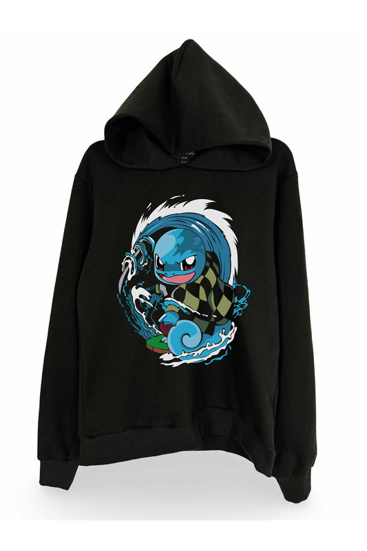 Squirtle Pokemon Design Unisex  Regular Hoodie Black