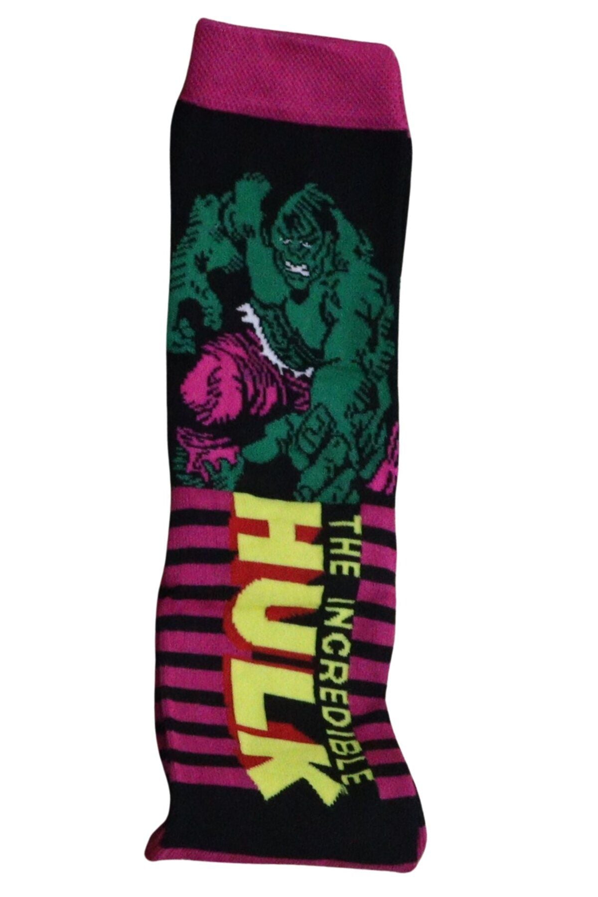 Hulk Patterned Striped Colorful Socks