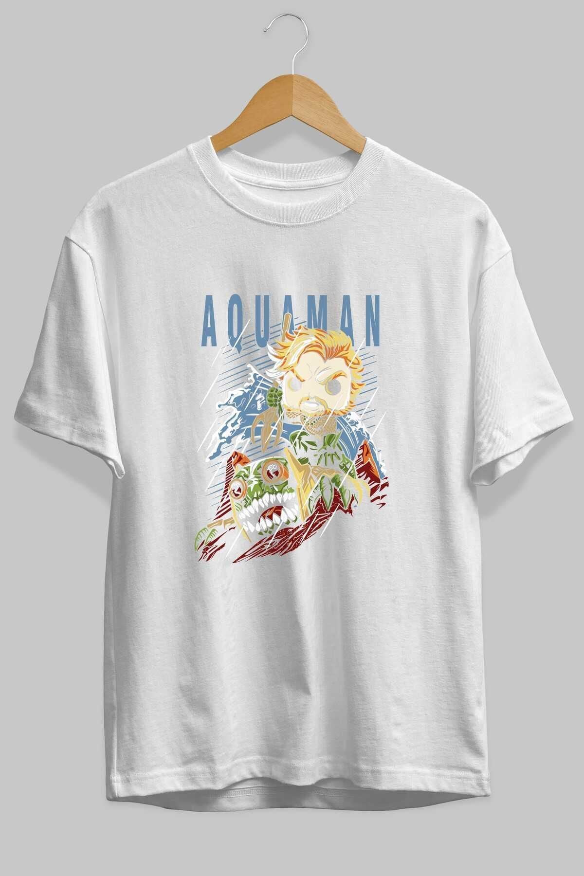 Aquaman Front Printed Emerald Green Oversize t-shirt Crew Neck cotton Men Women