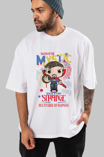 Doctor Strange Front Printed White Oversize t-shirt Crew Neck Men Women