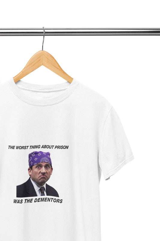 Prison Mike The Office Printed Gift Fun White Unisex T-Shirt