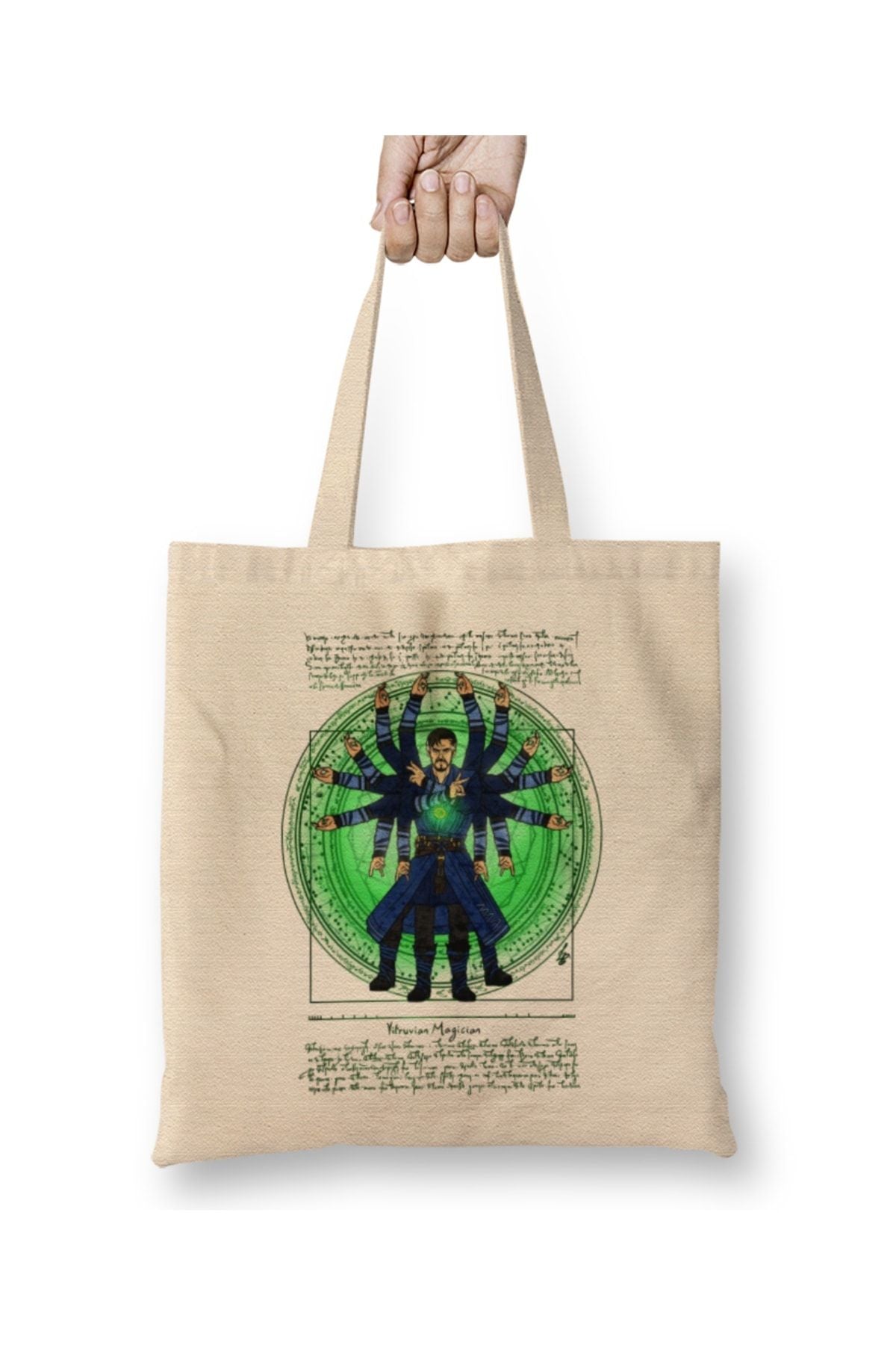 Doctor Strange Vitruvian Magician Tote Bag Long Handle