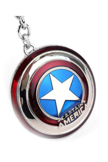 Captain America Shield Metal Silver Keychain