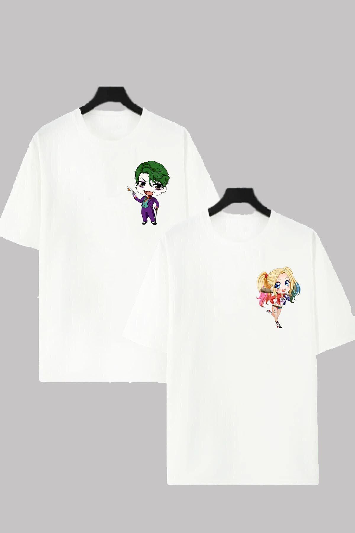 Joker & Harley Quinn Couple Lover Couple Combination Tshirt 2-Piece Set