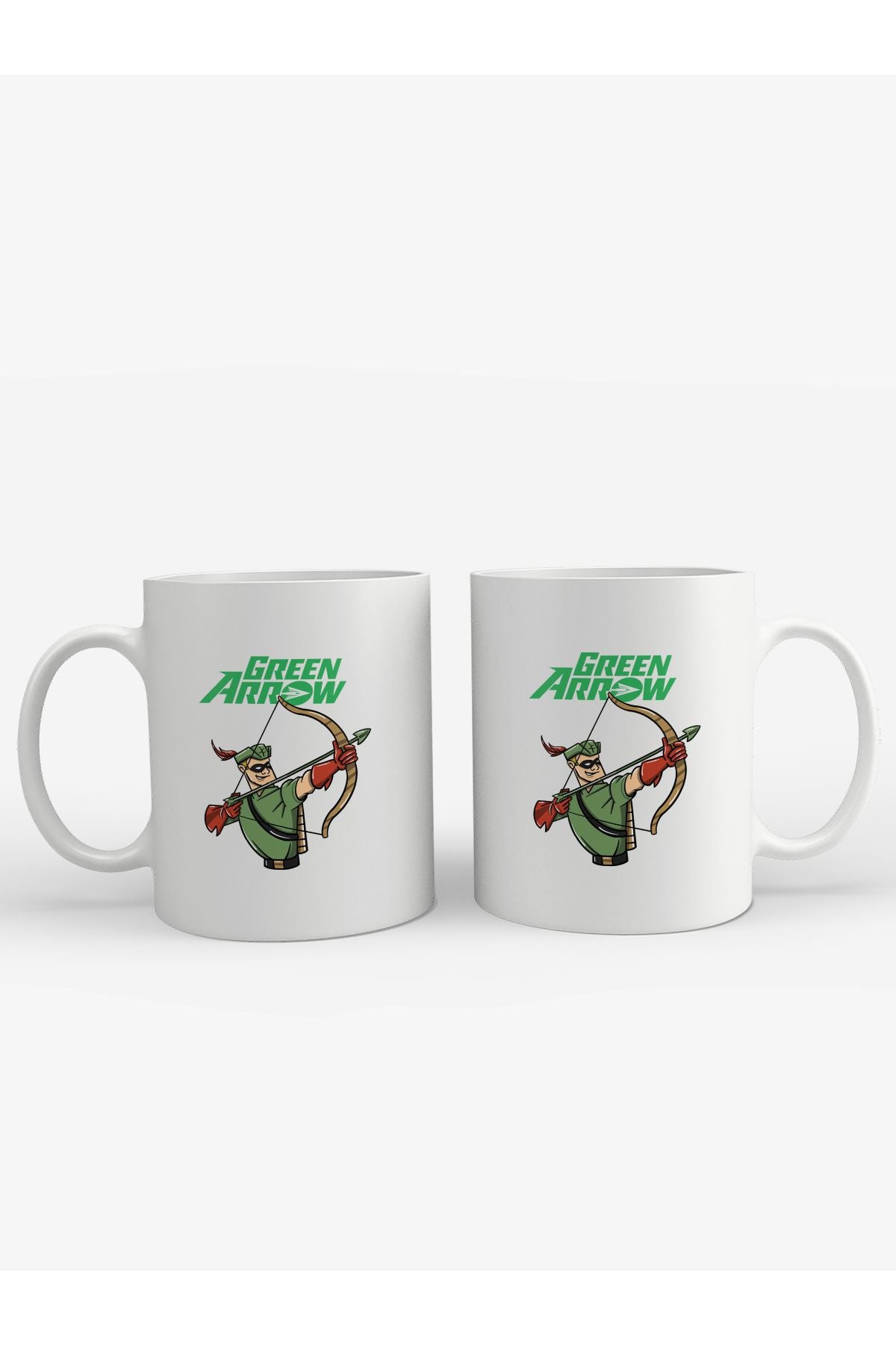 Green Arrow Printed Gift Porcelain Mug