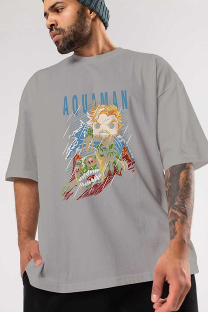 Aquaman Front Printed Emerald Green Oversize t-shirt Crew Neck cotton Men Women