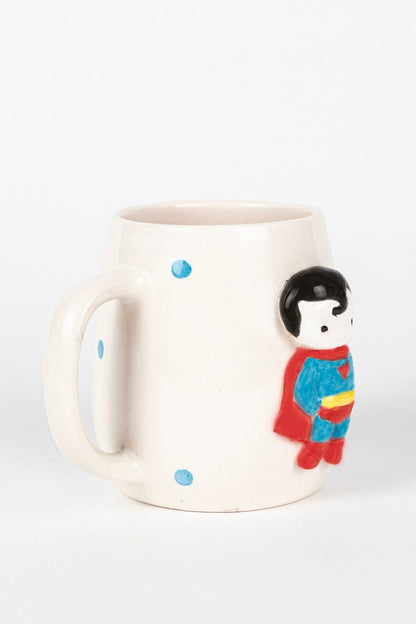 Handmade Ceramic Mug with Superman Figure 400 ML