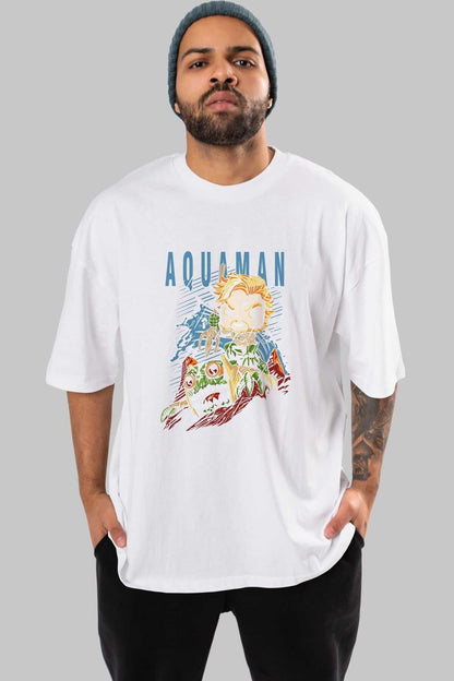 Aquaman Front Printed Emerald Green Oversize t-shirt Crew Neck cotton Men Women