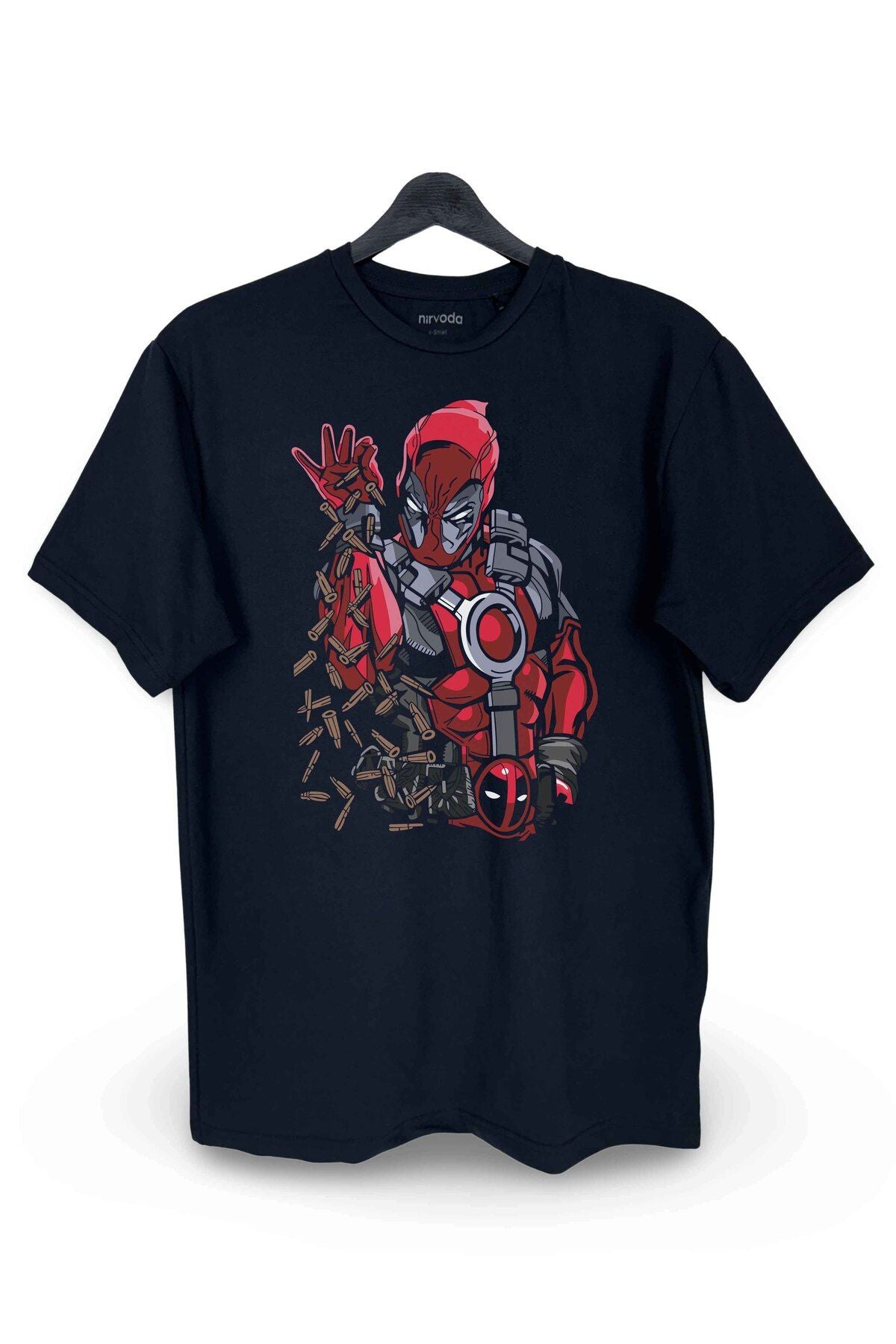 Salt Bae Deadpool Printed Loose Fit Crew Neck Unisex T-Shirt Black