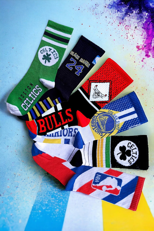 Unisex 8 Pack NBA Themed Tennis Socks