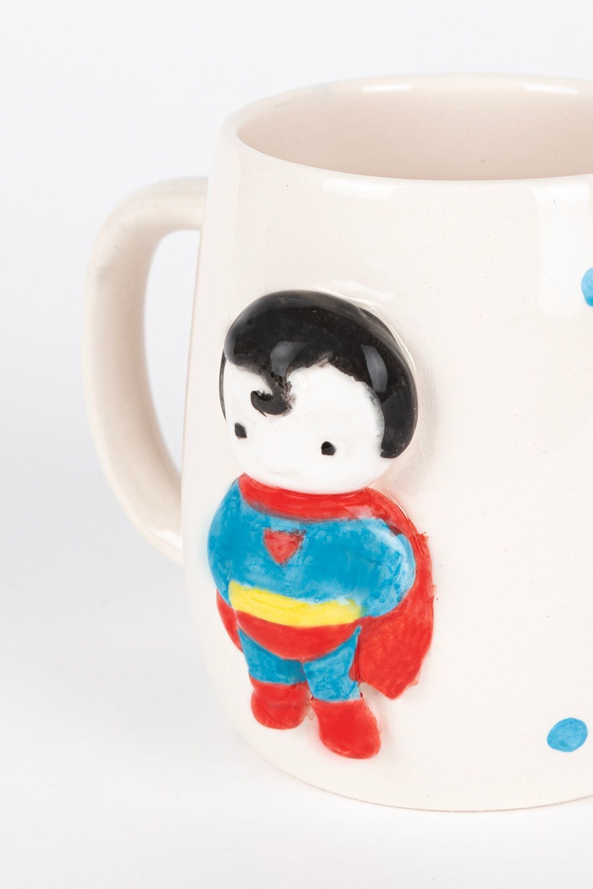 Handmade Ceramic Mug with Superman Figure 400 ML