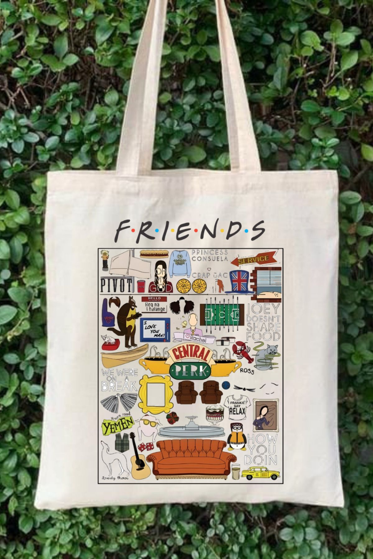 Friends Tv Show Collage Raw Cloth Bag Tote Bag