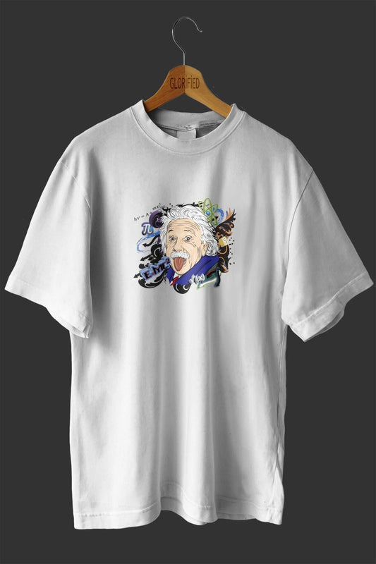 Albert Einstein Design Printed Oversize T-shirt