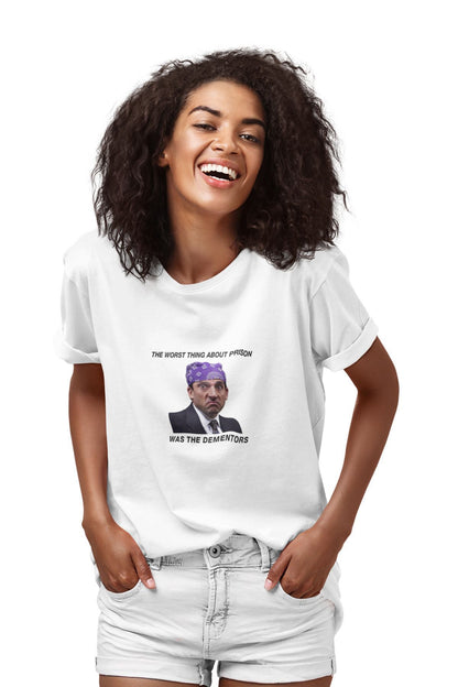 Prison Mike The Office Printed Gift Fun White Unisex T-Shirt