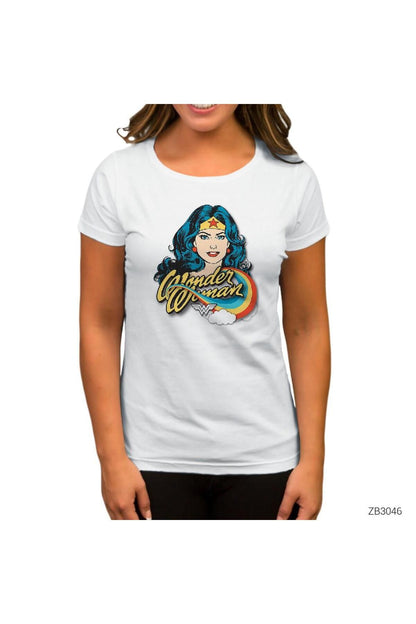 Wonder Woman Cartoon White Women's T-Shirt