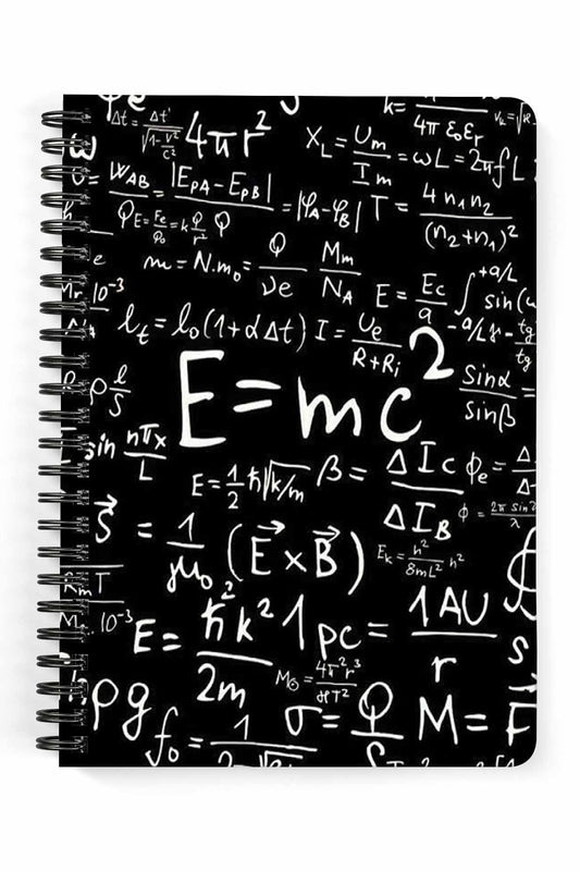 Albert Einstein Printed Spiral Wooden Cover Notebook 15x20 Cm