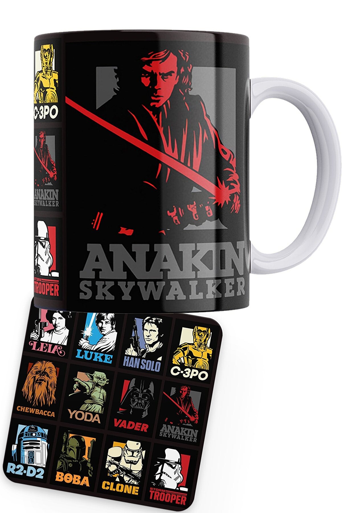 Star Wars Characters Printed Cup And Coaster