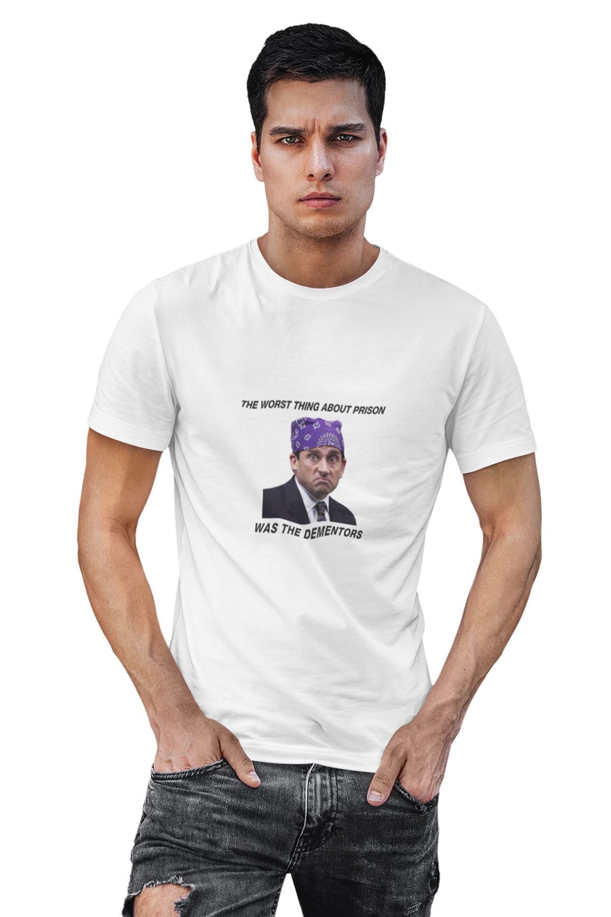 Prison Mike The Office Printed Gift Fun White Unisex T-Shirt