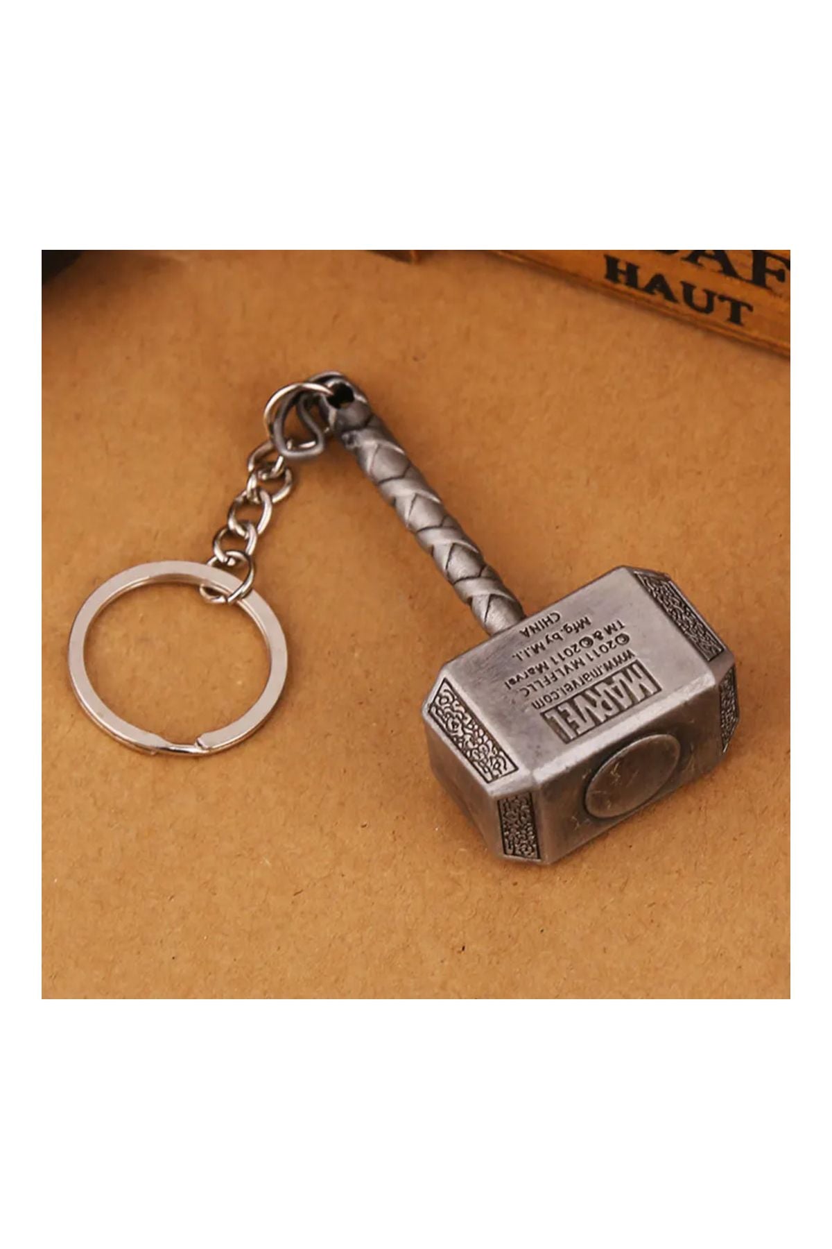 Marvel Avengers Thor's Hammer - Metal Thor Hammer Figured Keychain - Silver Color