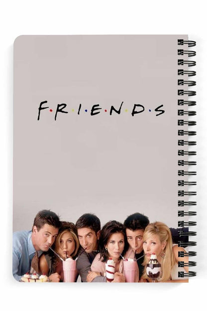 Friends Printed Spiral Wooden Cover Notebook 15x20 Cm